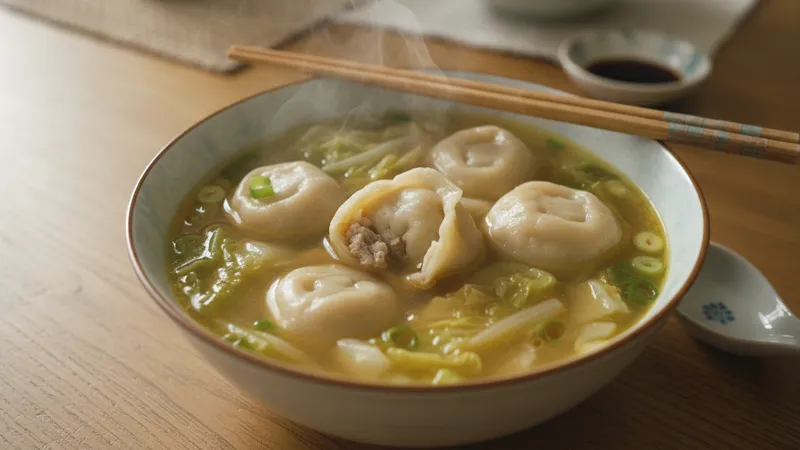 水餃子の中華スープのイメージ