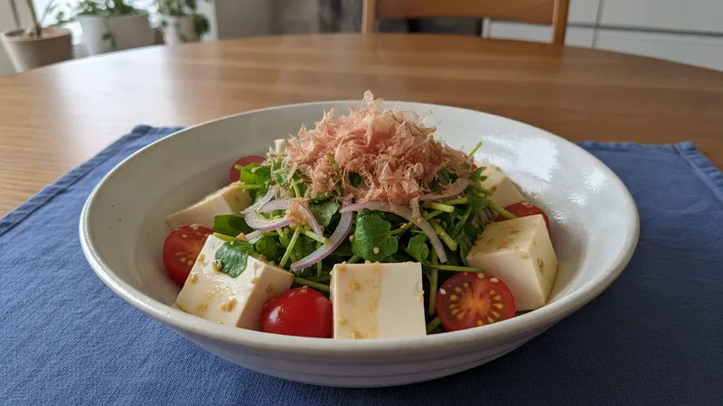 ポン酢とごま油の豆腐サラダのイメージ