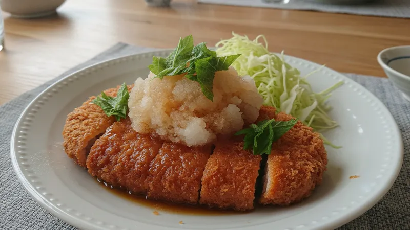 おろしポン酢のとんかつのイメージ