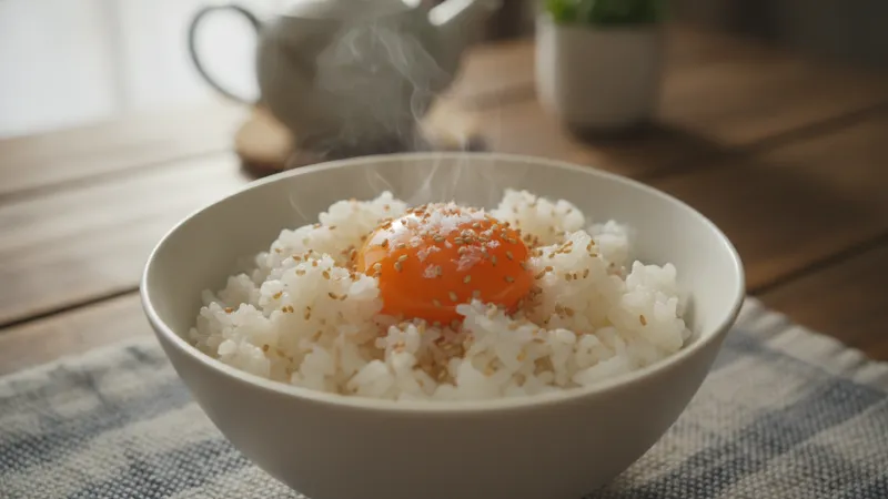 ごま油と塩の卵かけご飯のイメージ