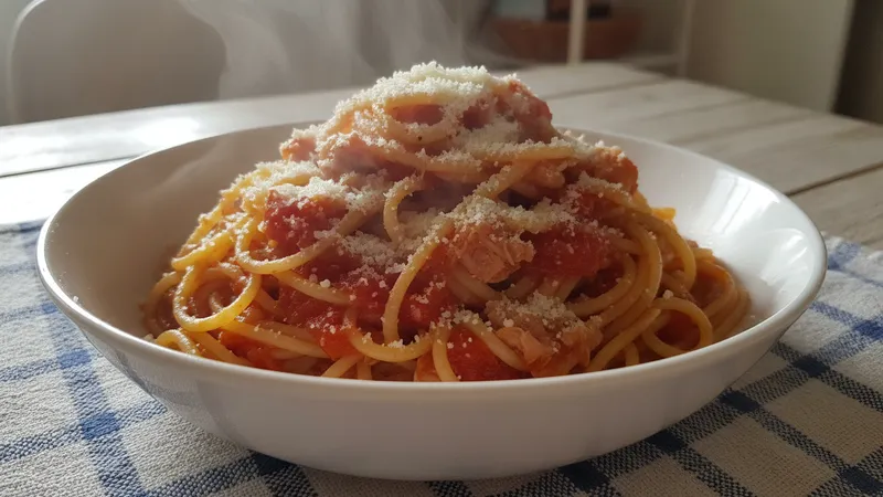ツナとトマト缶のパスタのイメージ