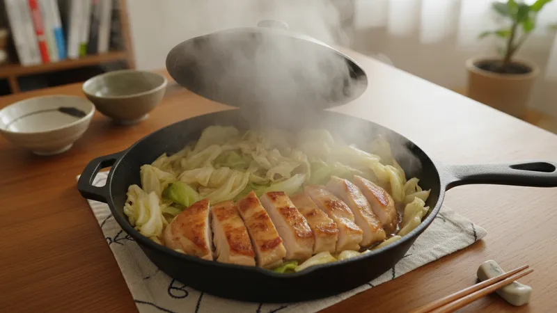 鶏むね肉とキャベツの蒸し焼きのイメージ